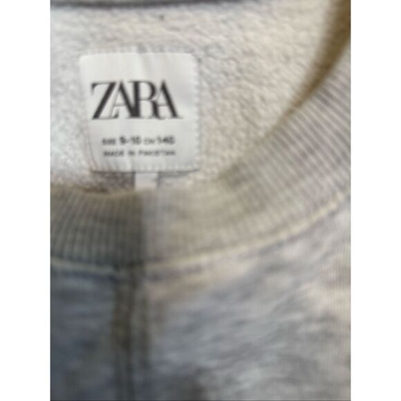 Zara Kids Crew Neck Long Sleeve Pullover Sweatshirt Heathered Gray Size 9-10 - Picture 8 of 10